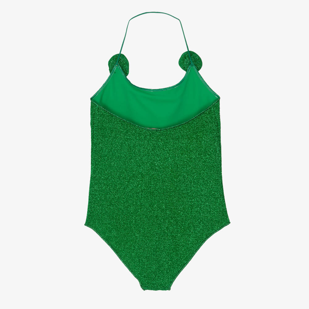 Oséree-Girls Green Lumiére Halterneck Swimsuit | Childrensalon Outlet