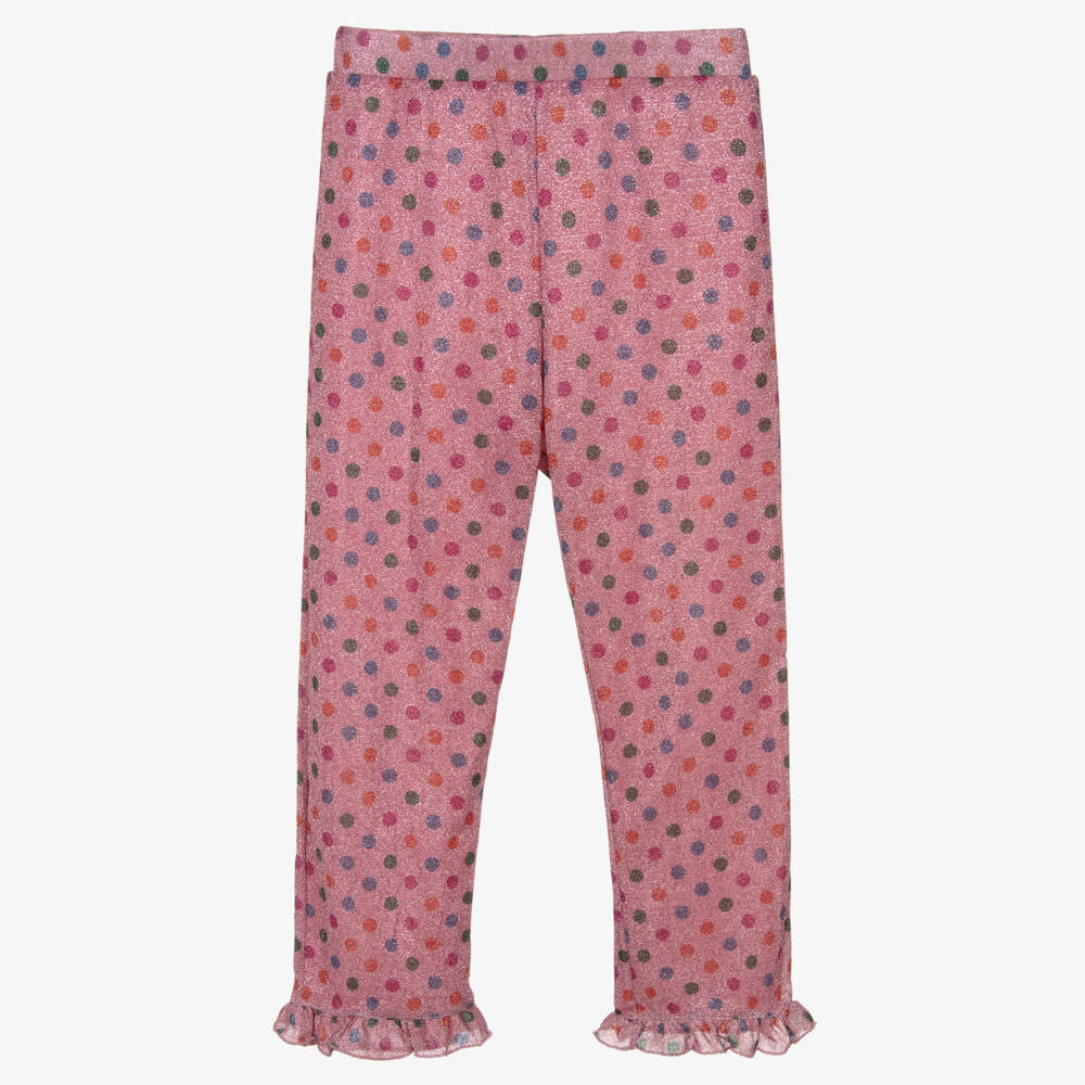 Oséree-Girls Pink Lumiére Rainbow Polka Dot Trousers | Childrensalon Outlet