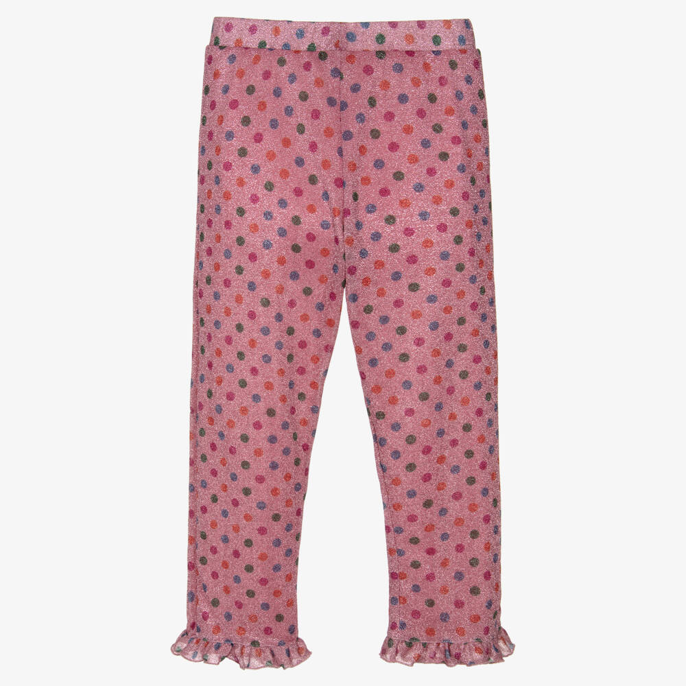 Oséree-Girls Pink Lumiére Rainbow Polka Dot Trousers | Childrensalon Outlet