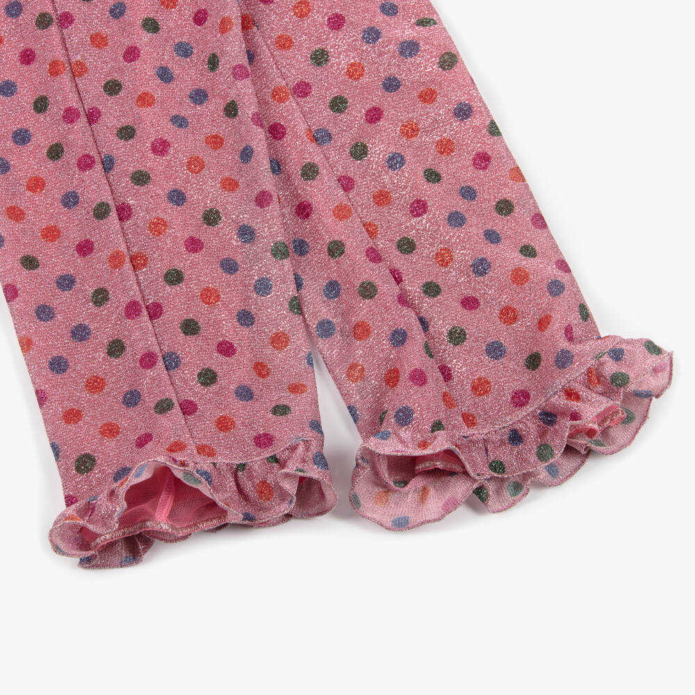 Oséree-Girls Pink Lumiére Rainbow Polka Dot Trousers | Childrensalon Outlet