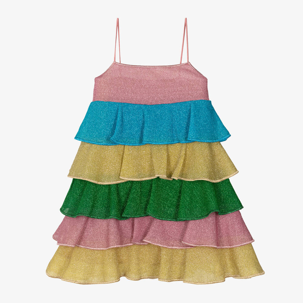 Oséree-Girls Rainbow Stripe Lumiére Dress | Childrensalon Outlet
