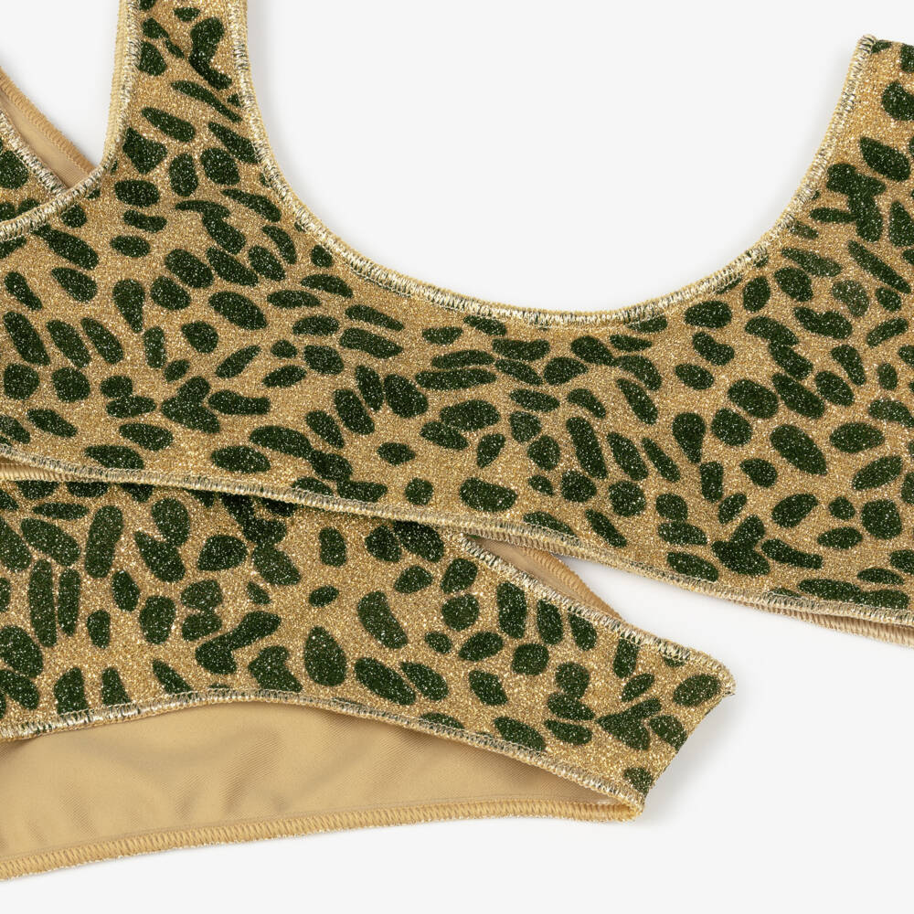 Oséree-Бикини золотое с леопардовым блеском для девочек | Childrensalon Outlet