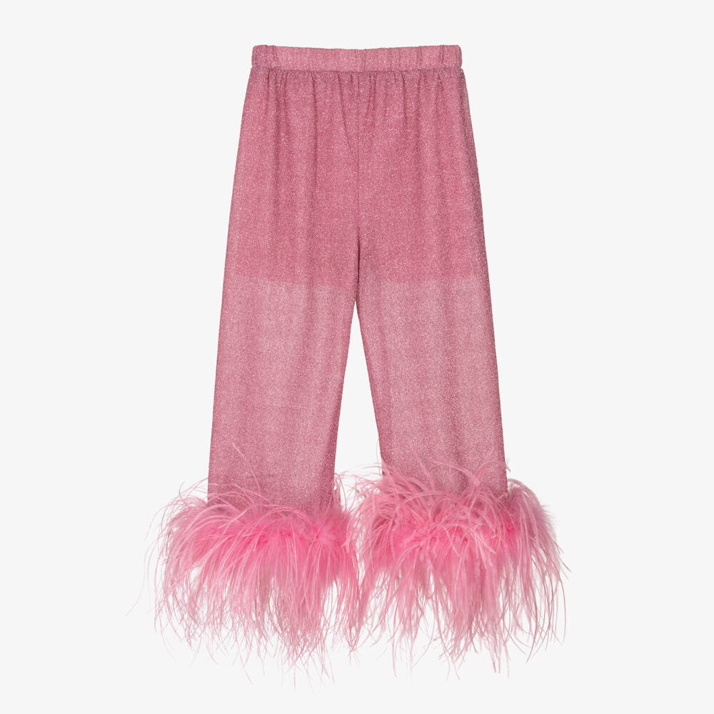 Oséree-Girls Sparkly Feather Hem Pants | Childrensalon Outlet