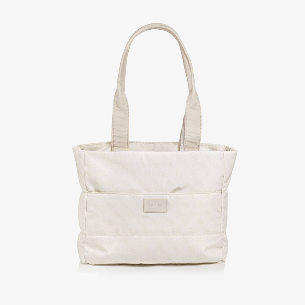Guess-Pale Beige 4g Logo Baby Changing Bag (34cm) | Childrensalon Outlet