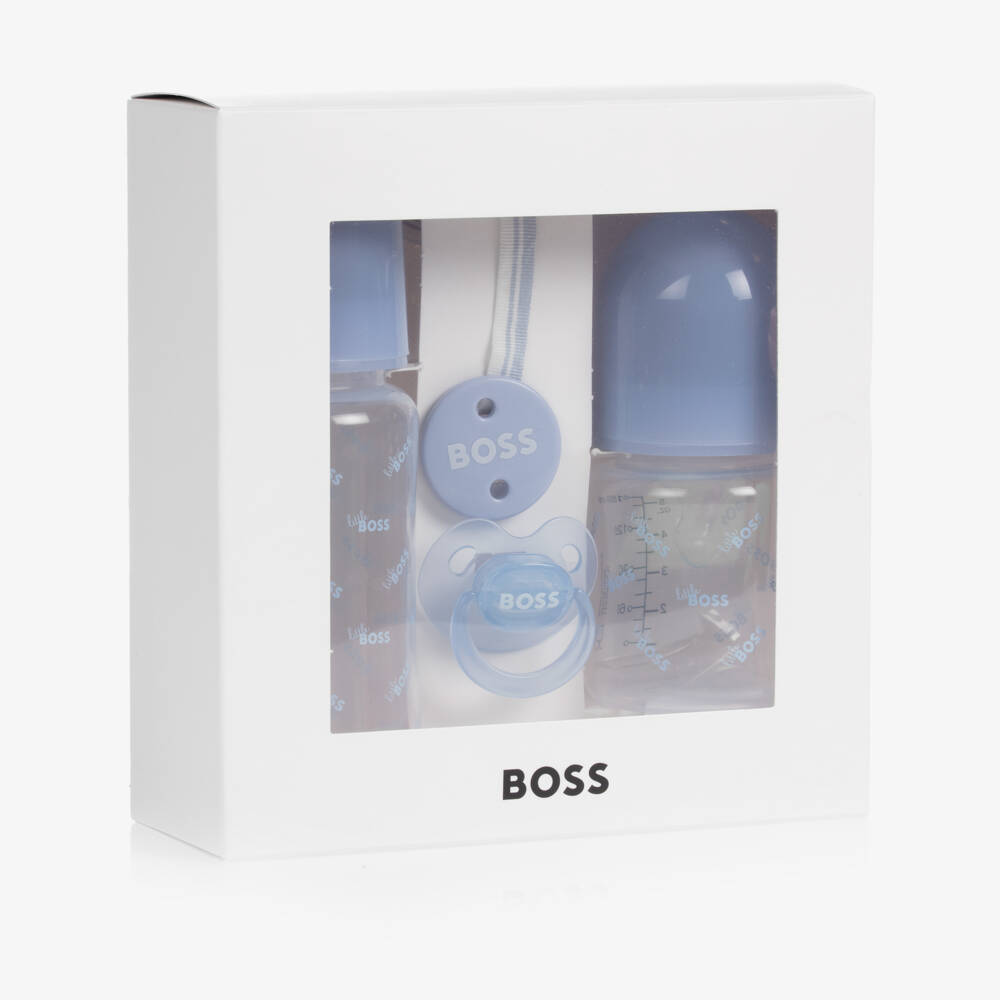 BOSS-Pale Blue Bottle & Dummy Set | Childrensalon Outlet