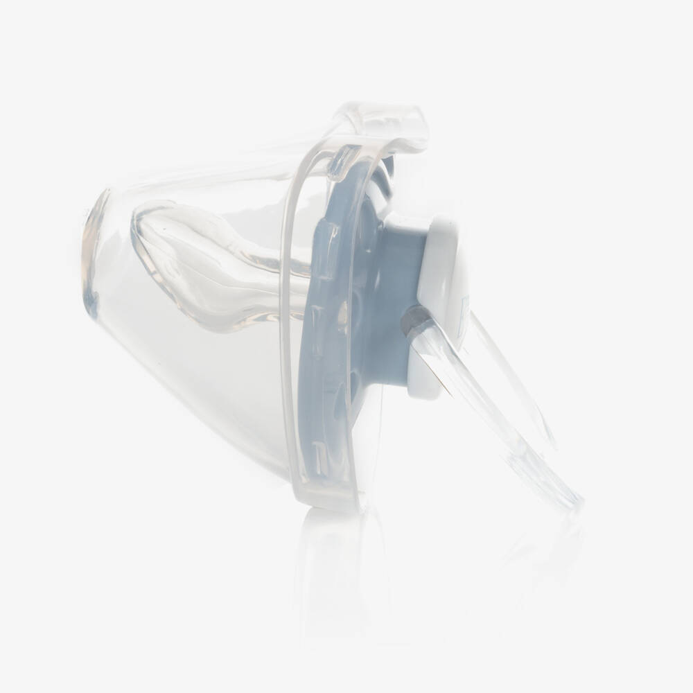 Emporio Armani-Pale Blue Dummy & Clip Set | Childrensalon Outlet