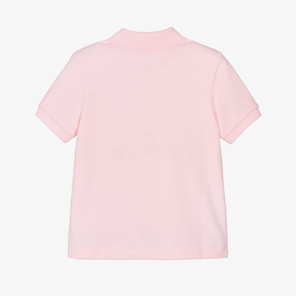 Lacoste-Pale Pink Cotton Crocodile Polo Shirt | Childrensalon Outlet