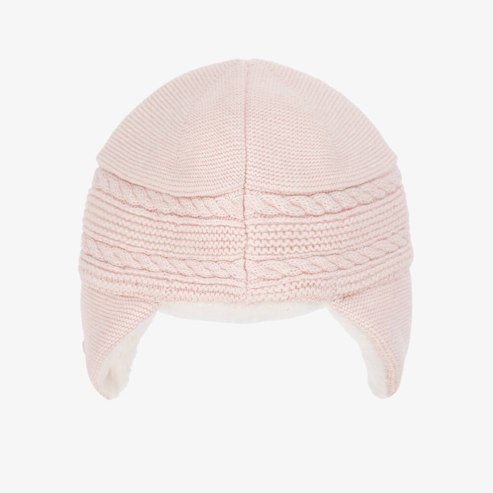 Tartine et Chocolat-Pale Pink Cotton, Wool & Cashmere Knitted Hat | Childrensalon Outlet