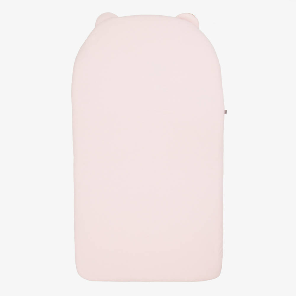 AIGNER-Pale Pink Pima Cotton Teddy Bear Baby Nest (74cm) | Childrensalon Outlet
