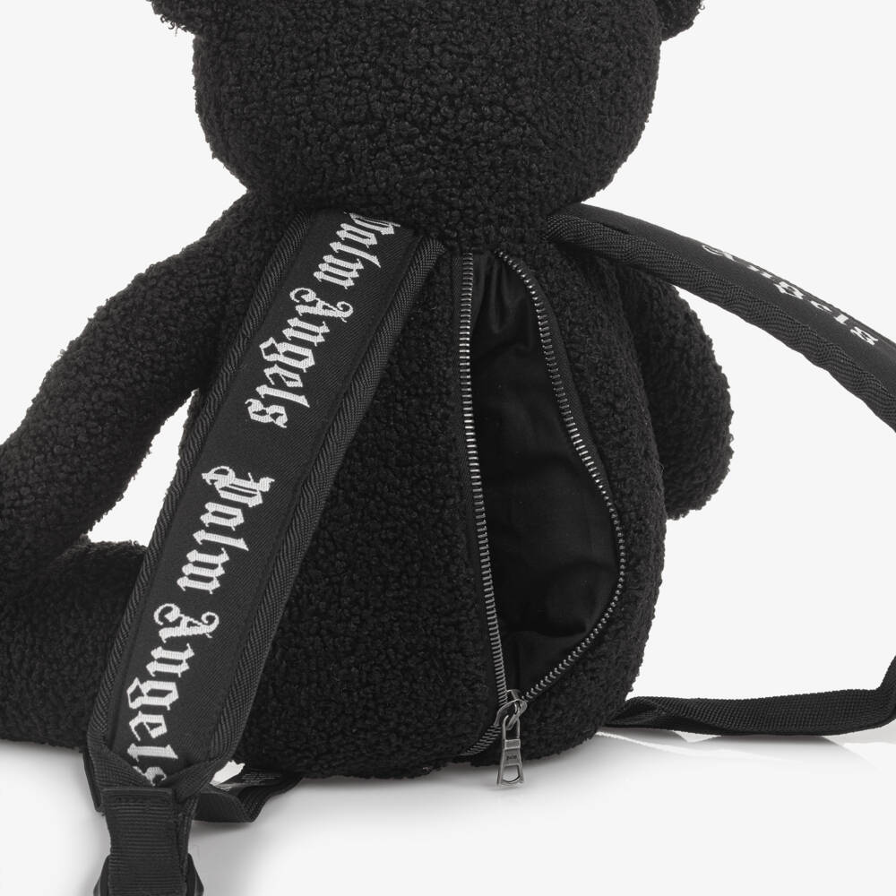 Palm Angels-Black Bouclé Bear Backpack (33cm) | Childrensalon Outlet