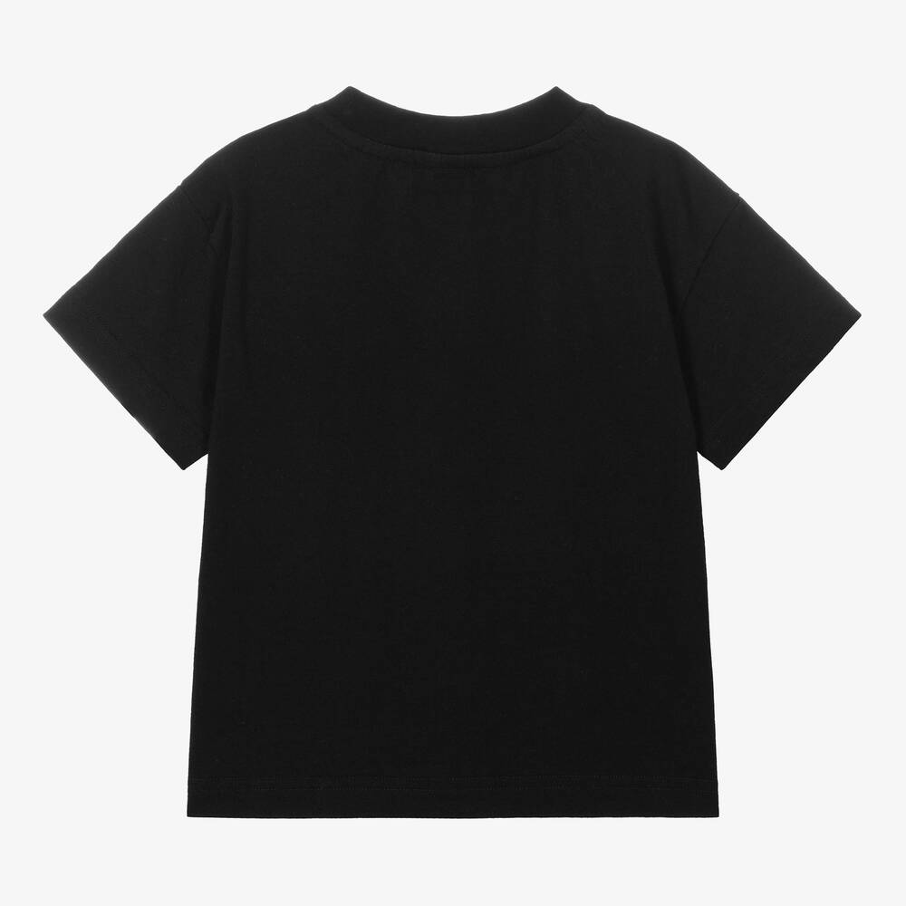 Palm Angels-Черная хлопковая футболка с медвежонком | Childrensalon Outlet