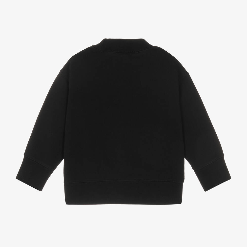 Palm Angels-Black Cotton Palm Tree Print Sweatshirt | Childrensalon Outlet