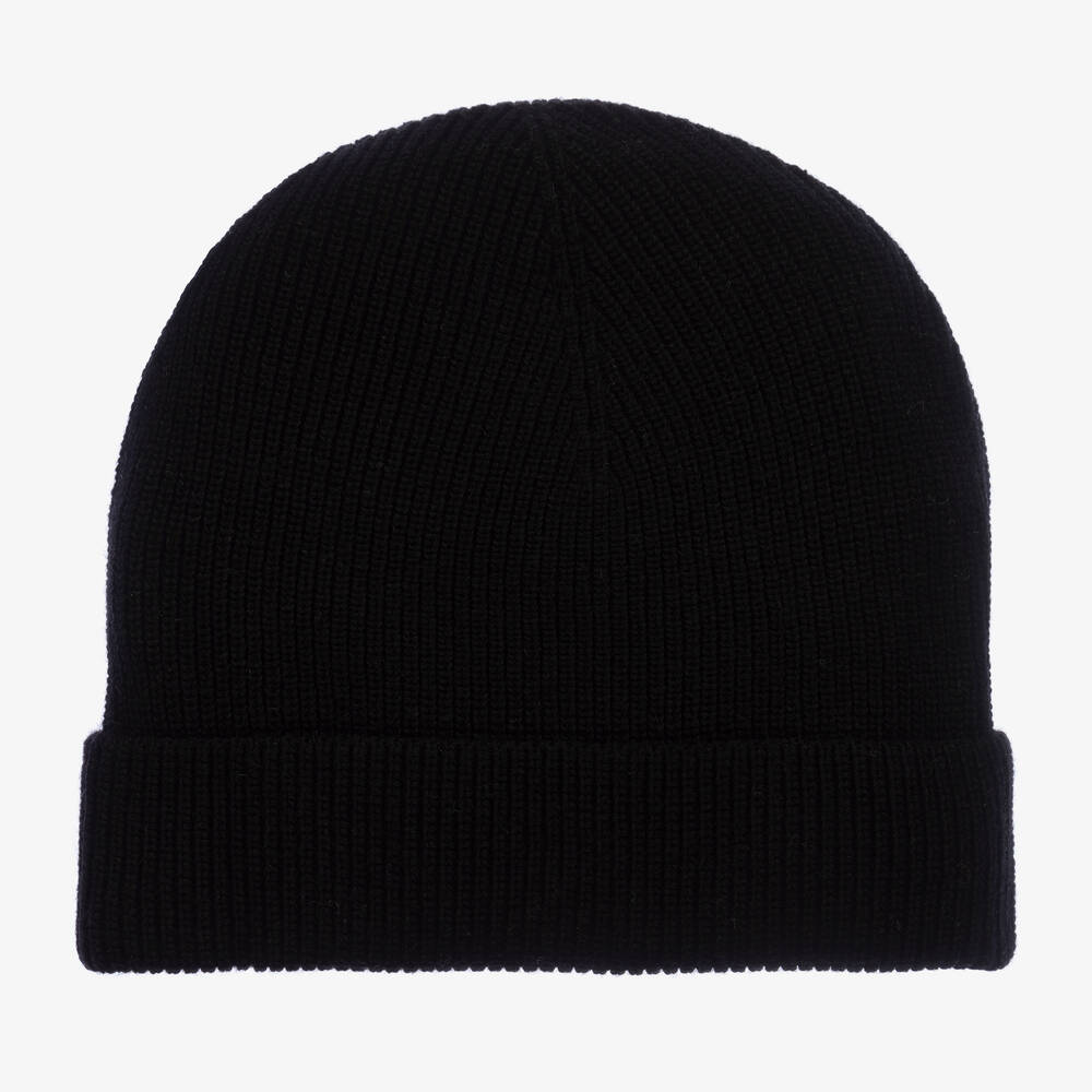 Palm Angels - Black & White Knitted Beanie Hat
