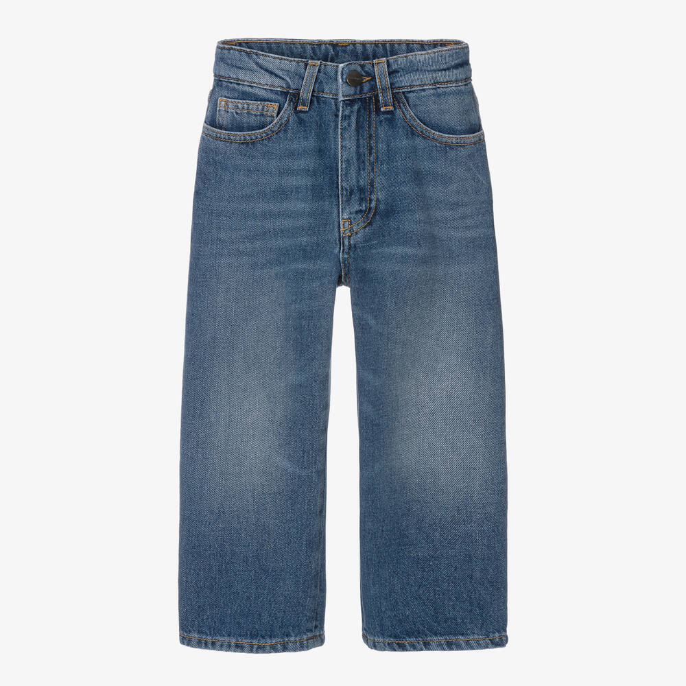 Palm Angels - Jean droit bleu en denim | Childrensalon