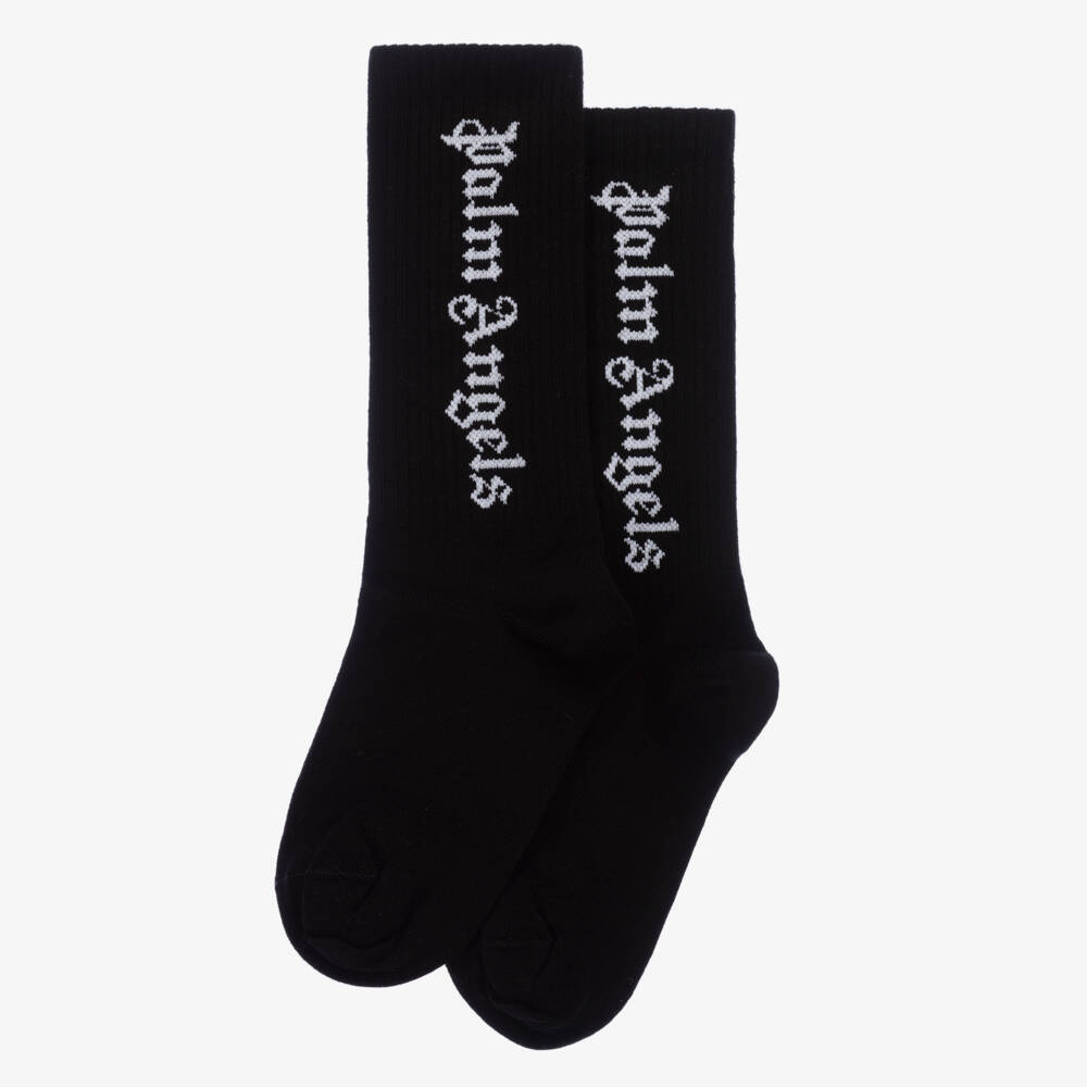 Palm Angels-Boys Black Cotton Socks | Childrensalon Outlet