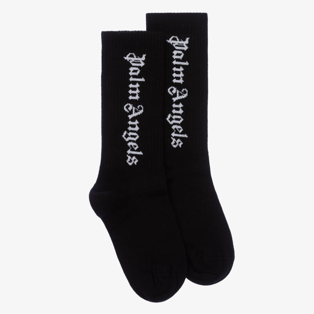 Palm Angels-Boys Black Cotton Socks | Childrensalon Outlet