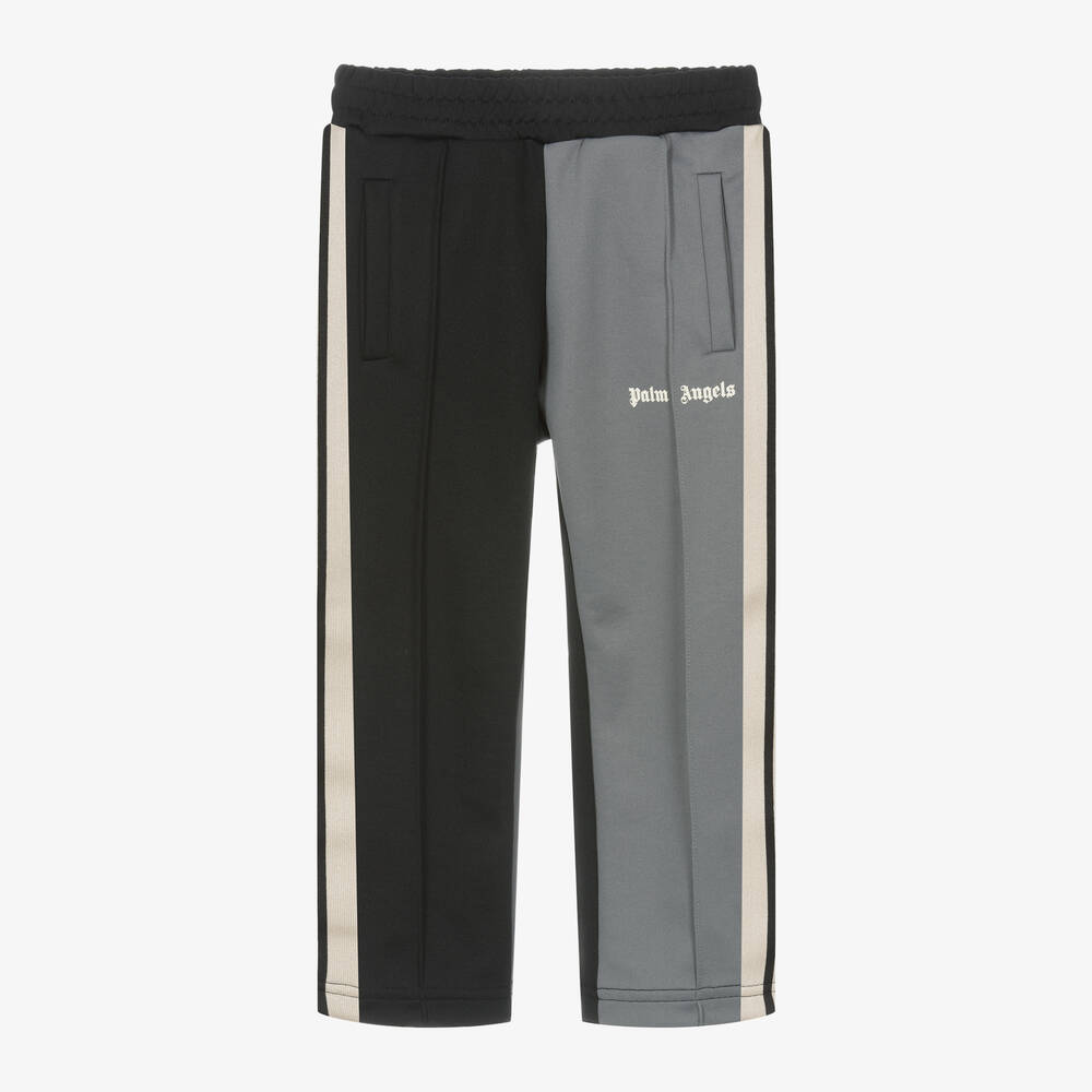 Palm Angels Bas de jogging noir et gris garcon Childrensalon Outlet