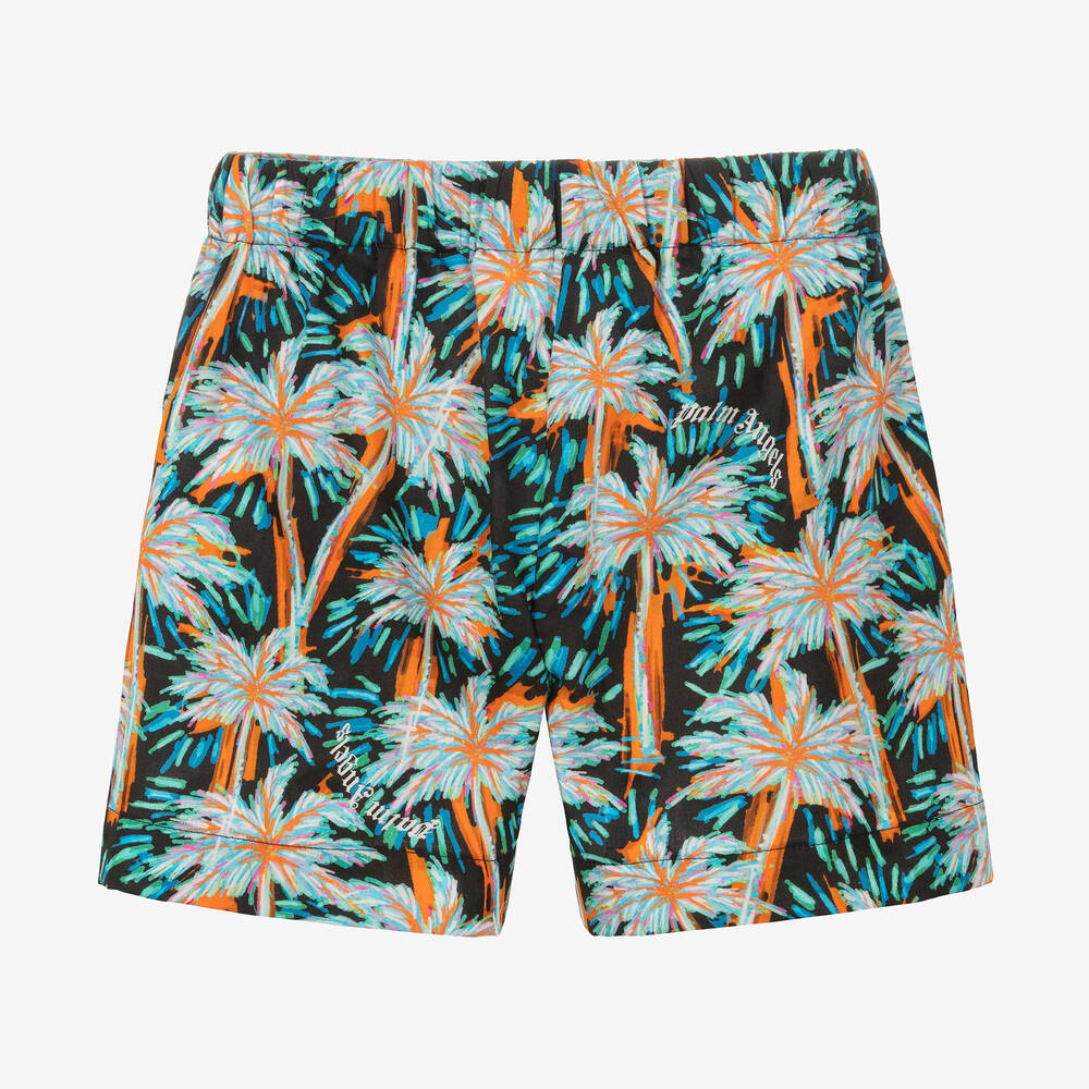 Palm Angels-Boys Black Palm Print Shorts | Childrensalon Outlet