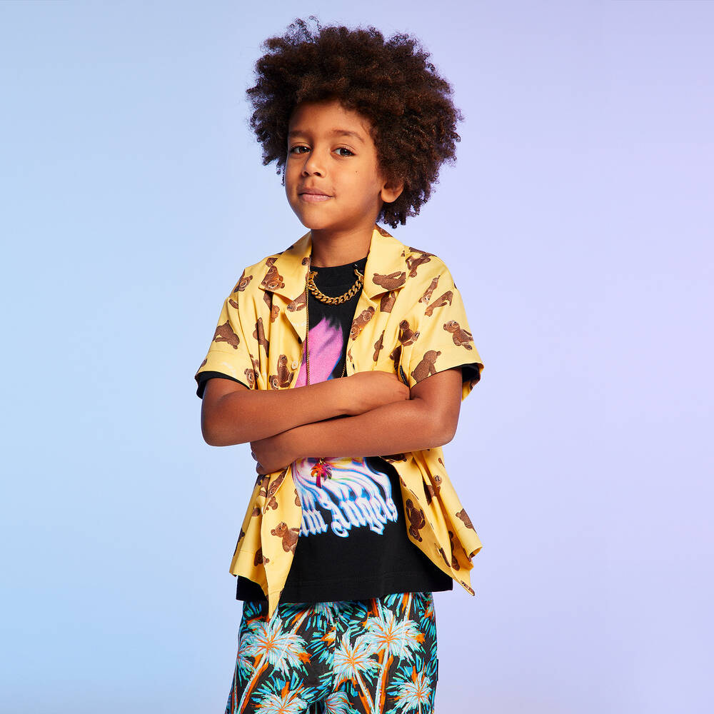 Palm Angels-Boys Black Palm Print Shorts | Childrensalon Outlet