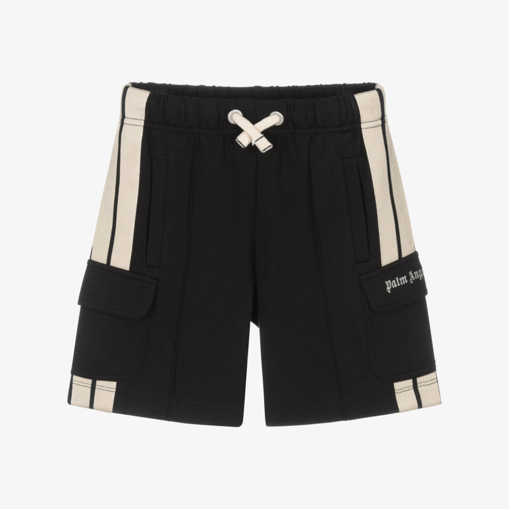 Palm Angels-Boys Ebony Knit Cargo Shorts | Childrensalon Outlet