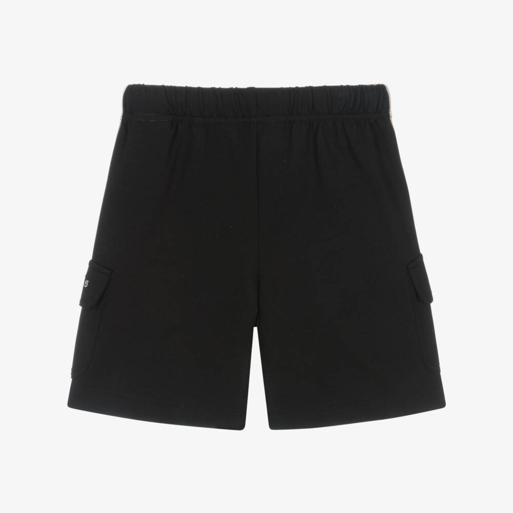 Palm Angels-Boys Ebony Knit Cargo Shorts | Childrensalon Outlet