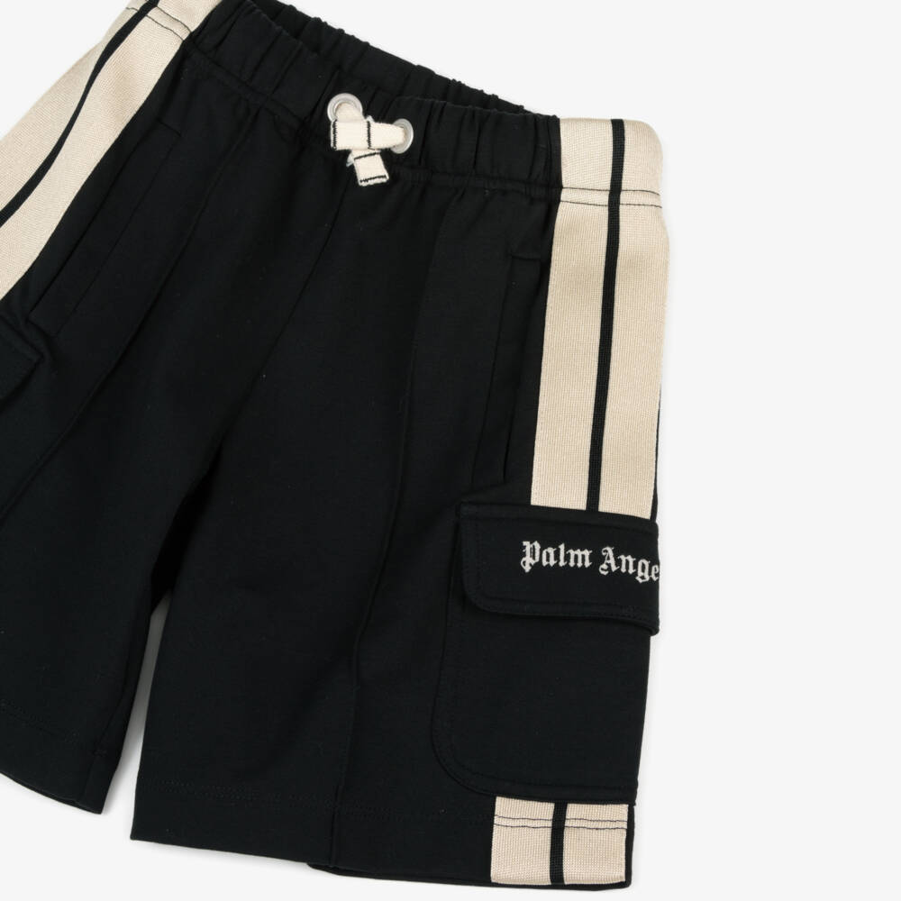 Palm Angels-Boys Ebony Knit Cargo Shorts | Childrensalon Outlet