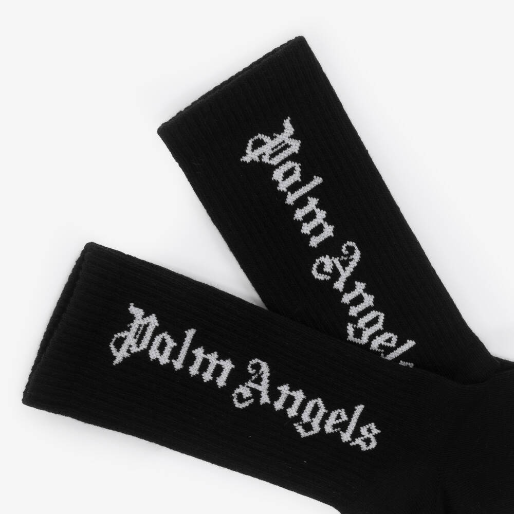 بالم أنجلز-جوارب قطنية محبوكة للأولاد بلون الأبنوس | Childrensalon Outlet