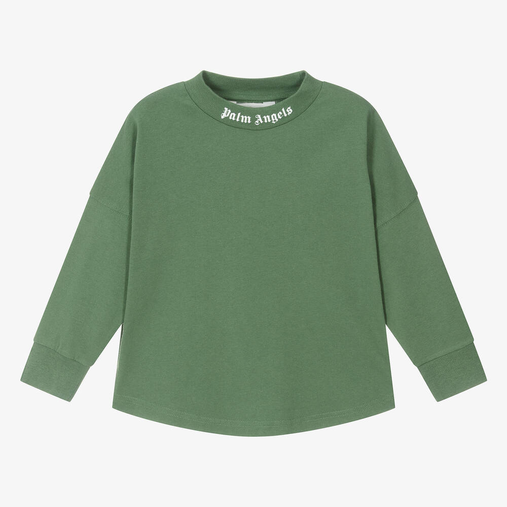 Palm Angels - Haut vert en coton garçon | Childrensalon