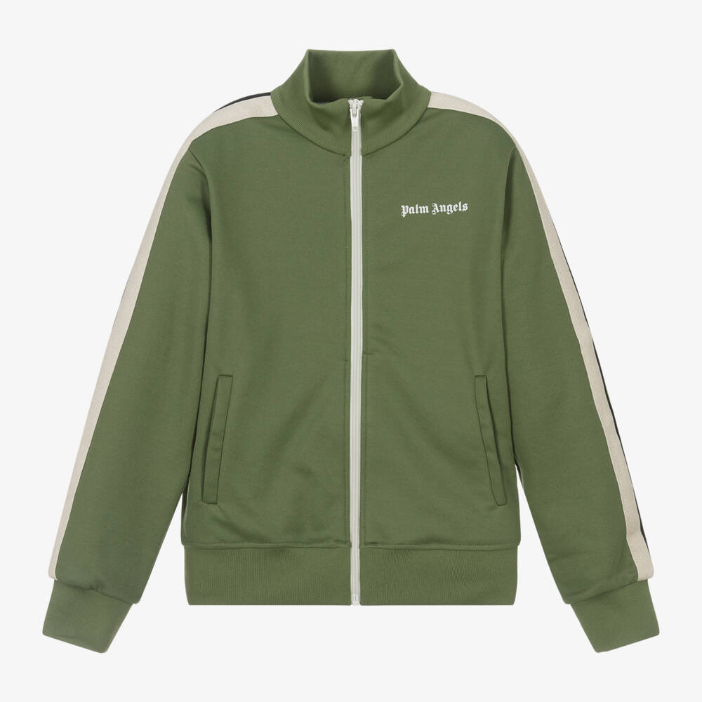 Palm Angels-Boys Green Zip-Up Jacket | Childrensalon Outlet