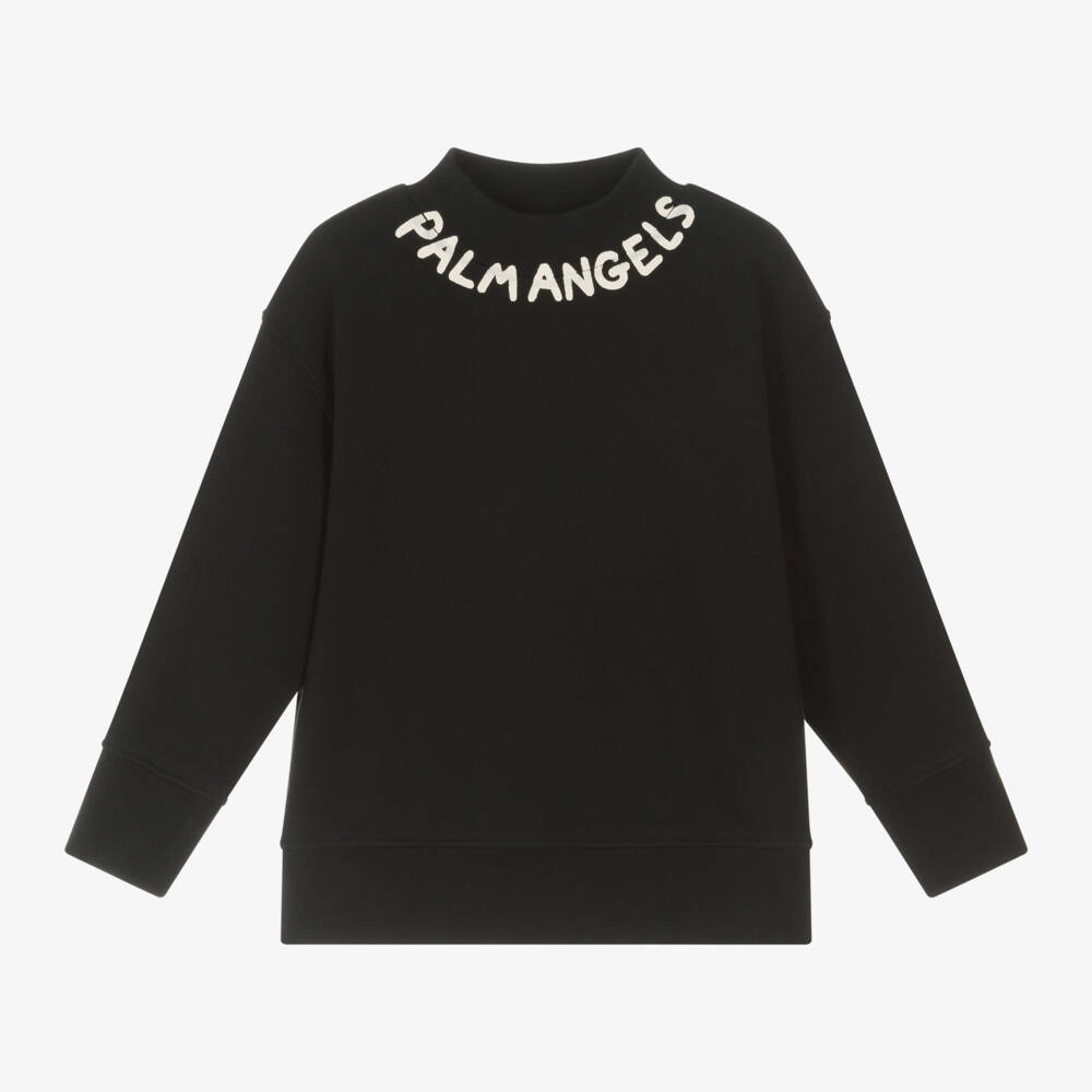 Palm Angels-Boys Long Sleeve Black Top | Childrensalon Outlet