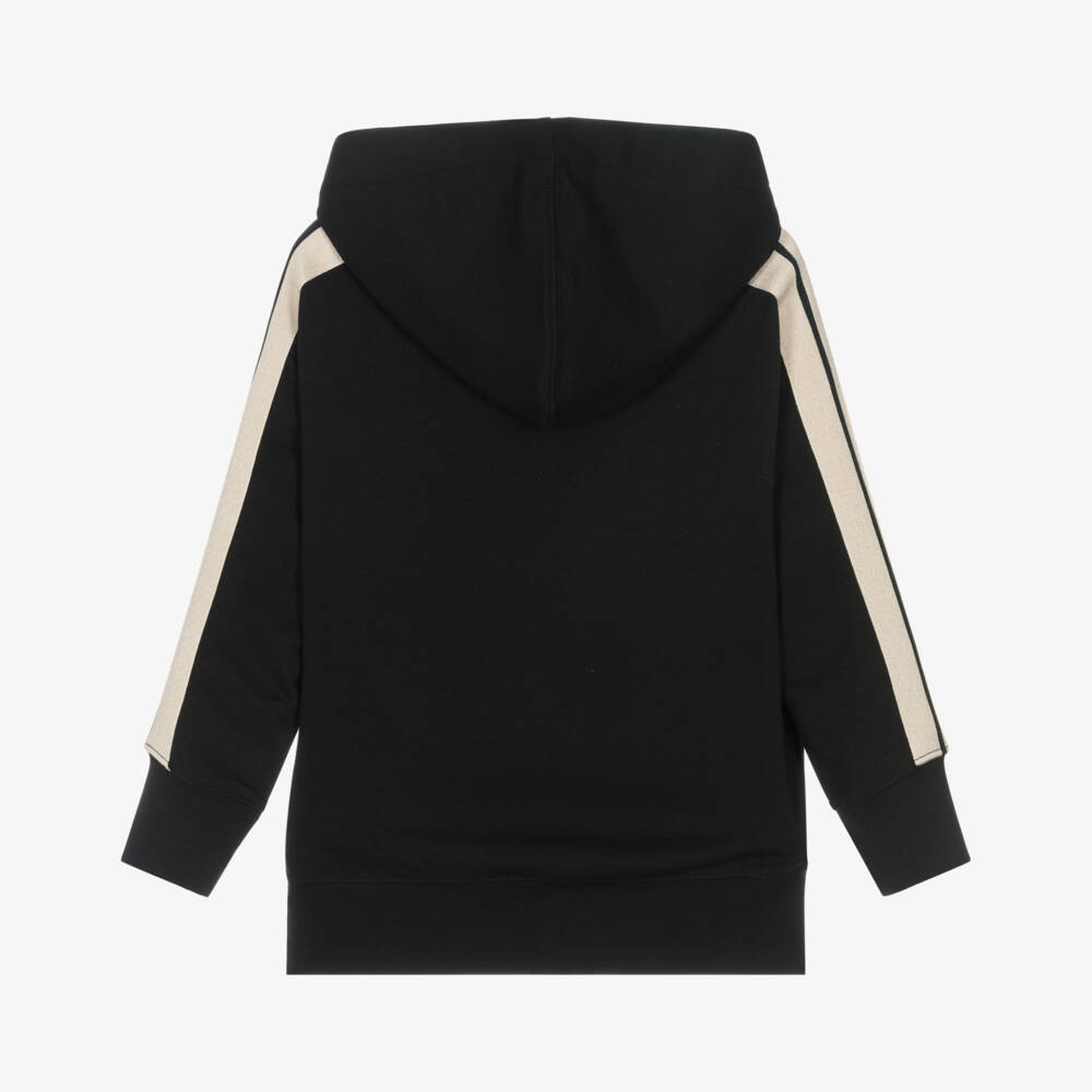 Palm Angels-Boys Metallic-Trimmed Black Hoodie | Childrensalon Outlet