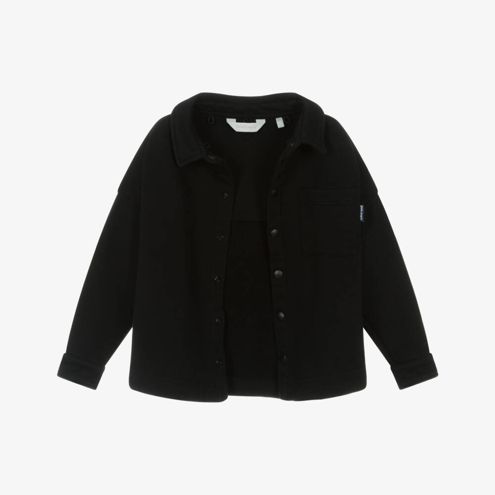 Palm Angels-Boys Onyx Cotton Shirt Jacket | Childrensalon Outlet