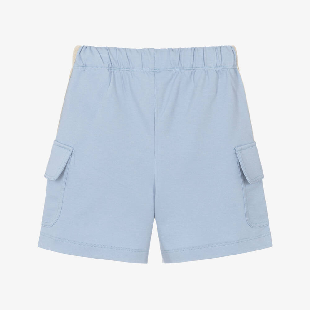 Palm Angels-Boys Pastel Blue Milano Jersey Drawstring Cargo Shorts | Childrensalon Outlet