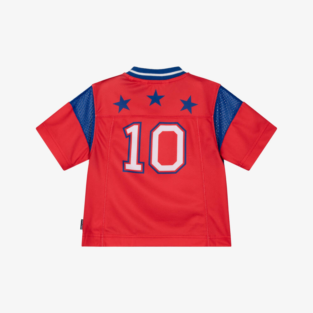 Palm Angels-Boys Red Soccer Logo T-Shirt | Childrensalon Outlet
