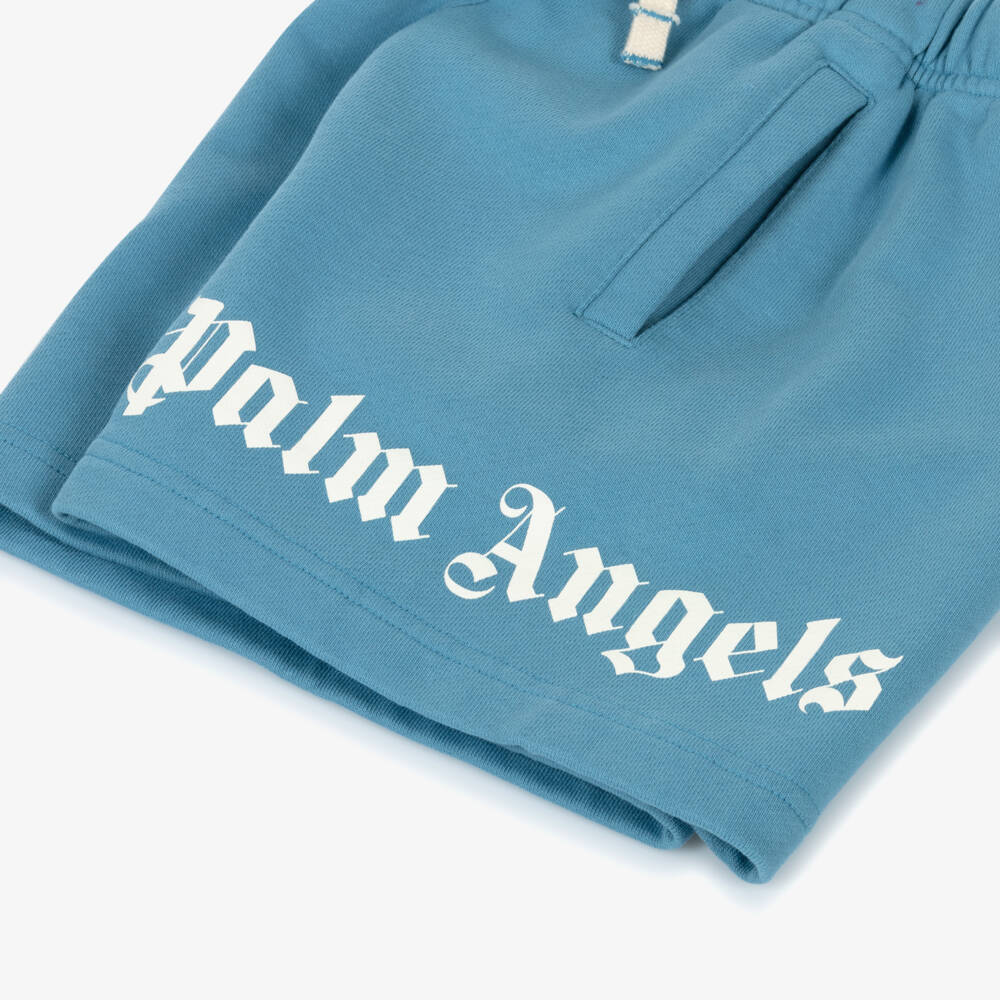 Palm Angels-Шорты из мягкого синего трикотажа для мальчиков | Childrensalon Outlet