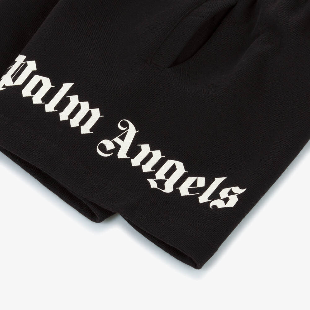 Palm Angels-Boys Soft Black Jersey Shorts | Childrensalon Outlet