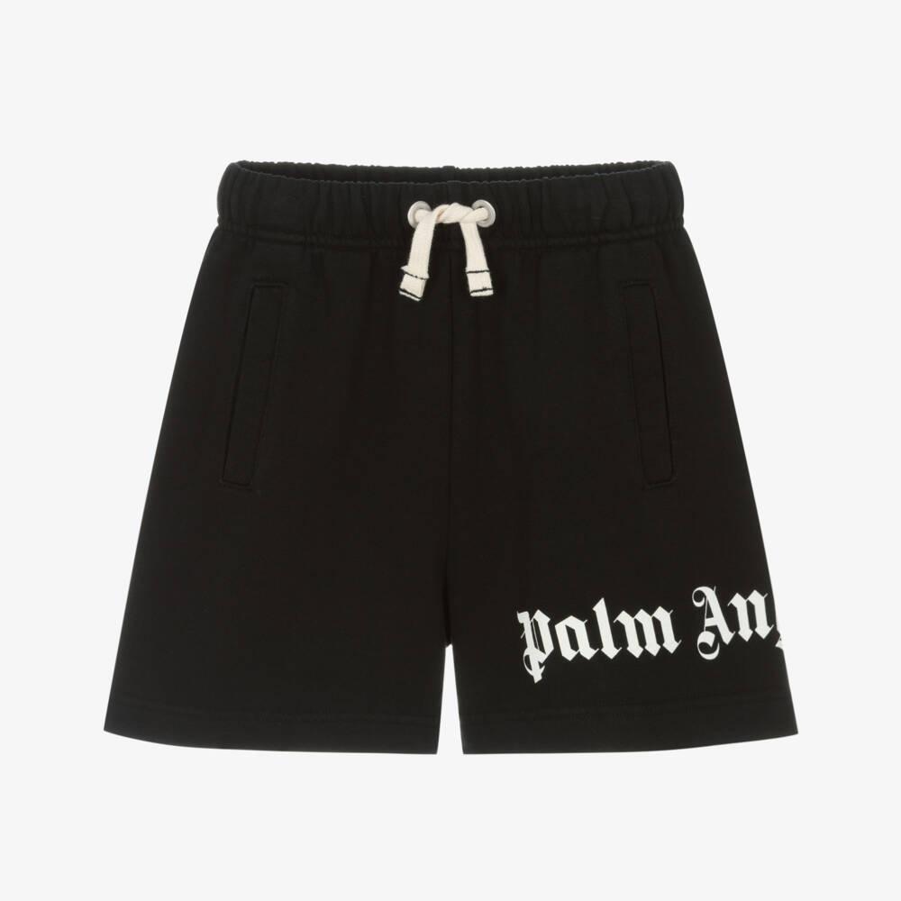 Palm Angels-Boys Soft Black Jersey Shorts | Childrensalon Outlet