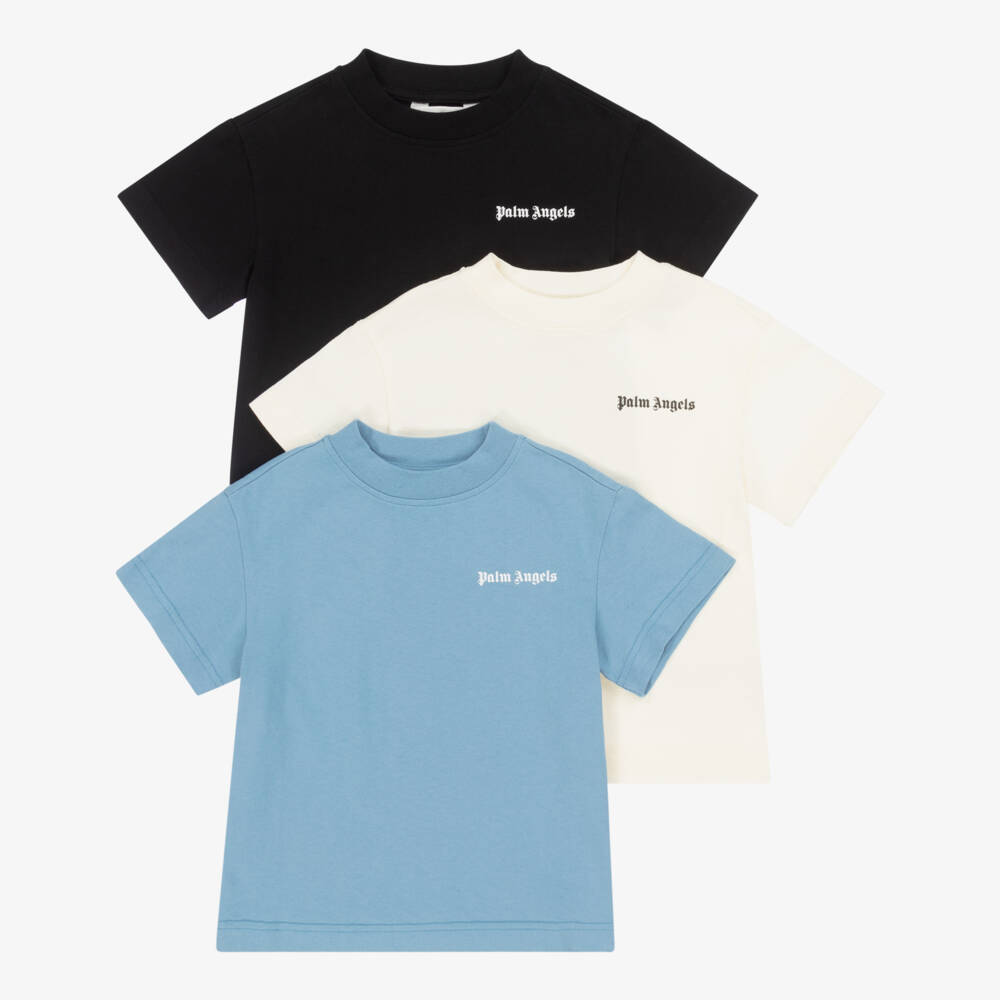 Palm Angels-Boys Trio Cotton Tee Set | Childrensalon Outlet