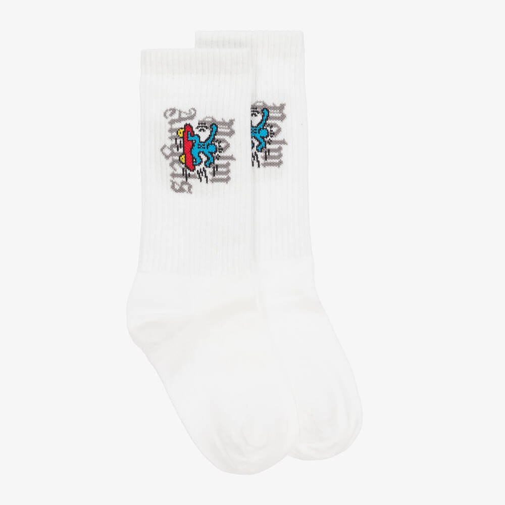Palm Angels-Boys White Keith Haring Cotton Socks | Childrensalon Outlet
