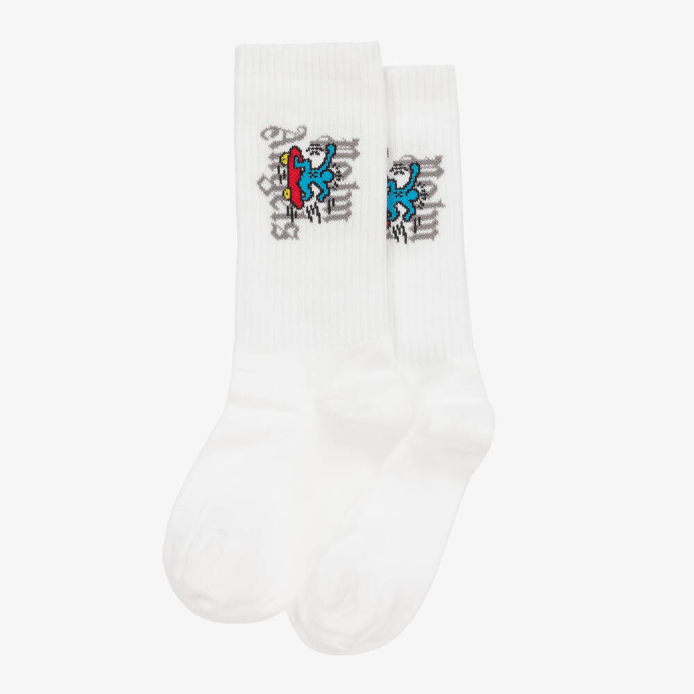 Palm Angels Chaussettes coton blanc Keith Haring Childrensalon Outlet