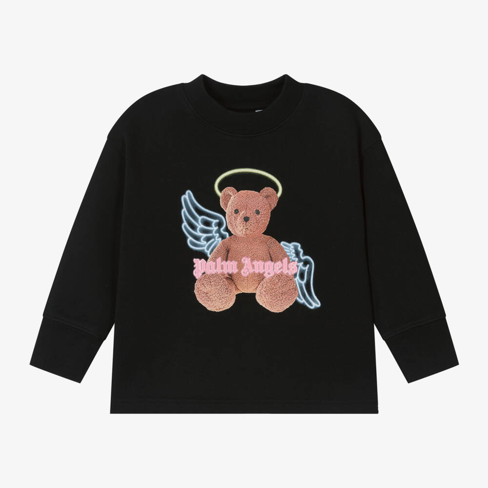 Palm Angels-Girls Black Angel Bear Jumper | Childrensalon Outlet