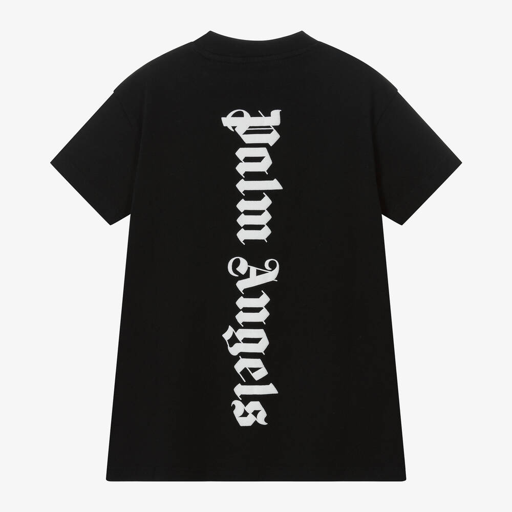 Palm Angels Girls Black Cotton T Shirt Dress