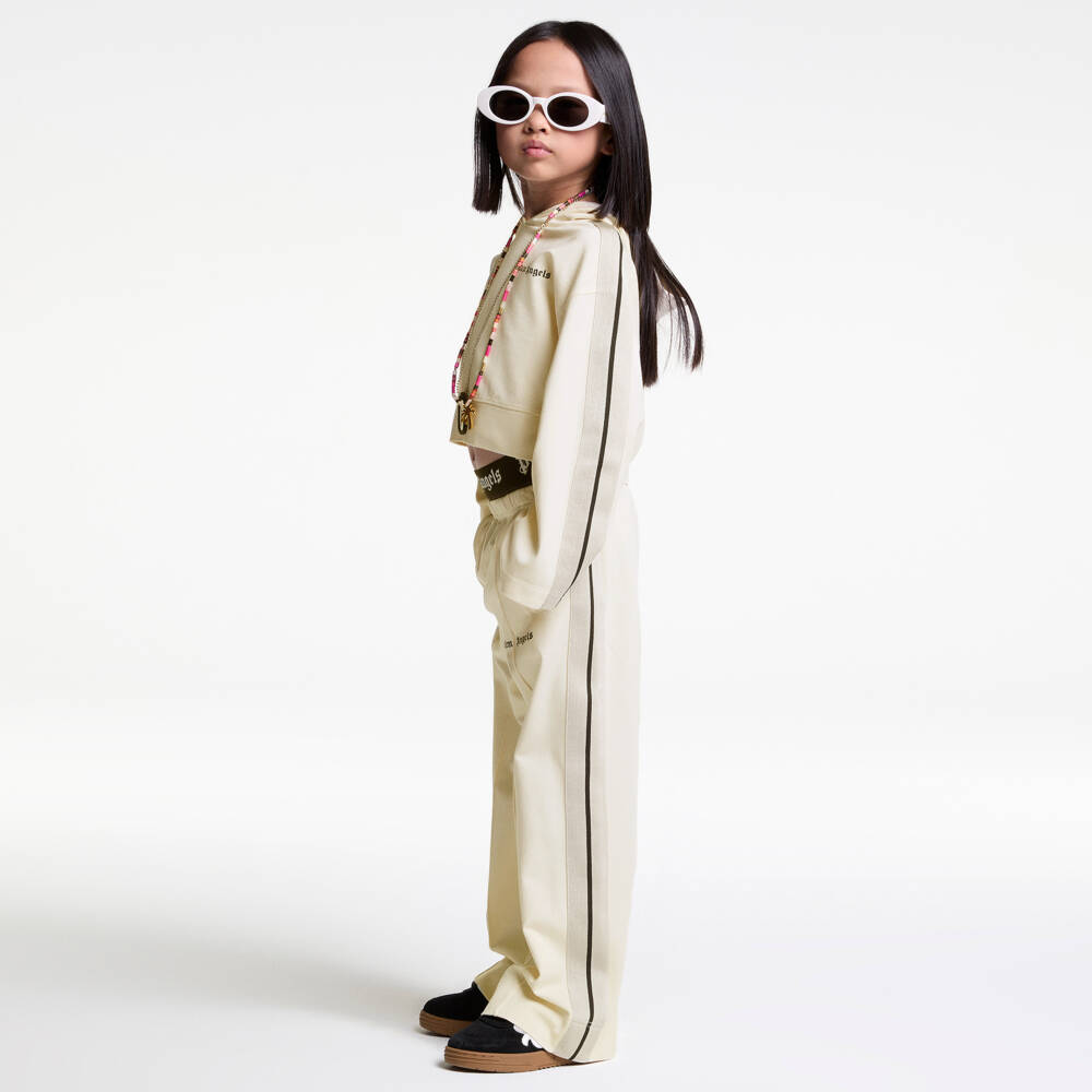 Palm Angels-Girls Creamy Wide-Leg Lounge Pants | Childrensalon Outlet