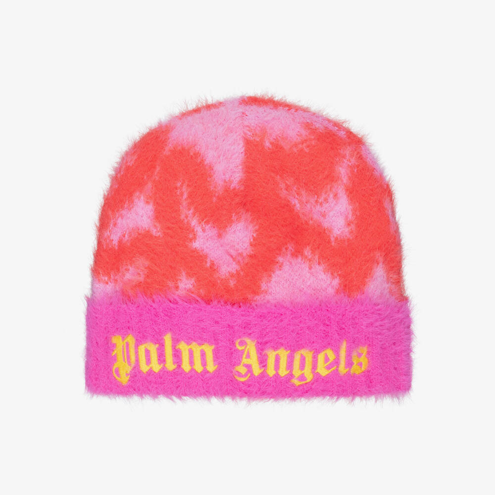Palm Angels-Girls Fuzzy Pink Beanie | Childrensalon Outlet