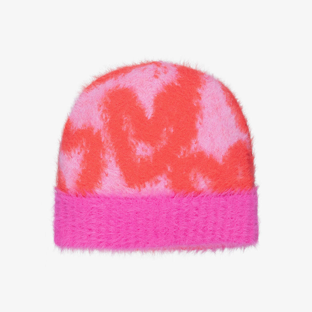 Palm Angels-Girls Fuzzy Pink Beanie | Childrensalon Outlet