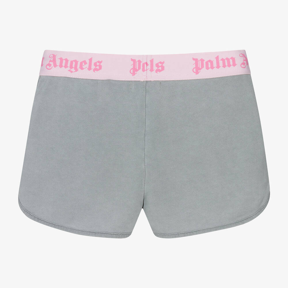 Palm Angels-Girls Grey Cotton Shorts | Childrensalon Outlet