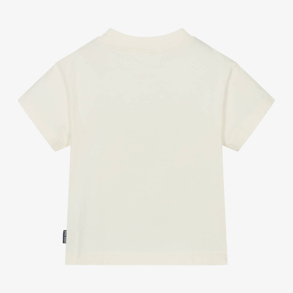 Palm Angels-Girls Ivory Artistic Cotton Tee | Childrensalon Outlet