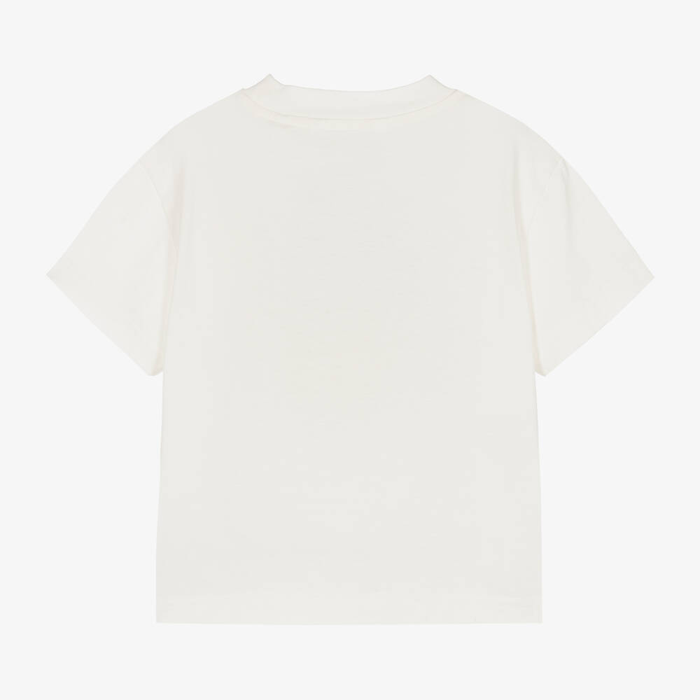 بالم أنجلز-تيشيرت قطن عضوي لون عاجي للبنات | Childrensalon Outlet