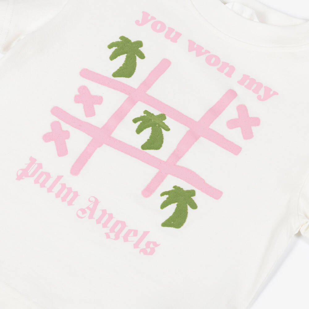 Palm Angels-Girls Ivory Palm Print Tee | Childrensalon Outlet