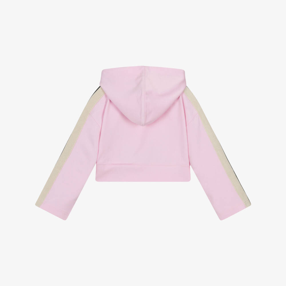 Palm Angels-Короткий розовый свитшот для девочек из Милано | Childrensalon Outlet